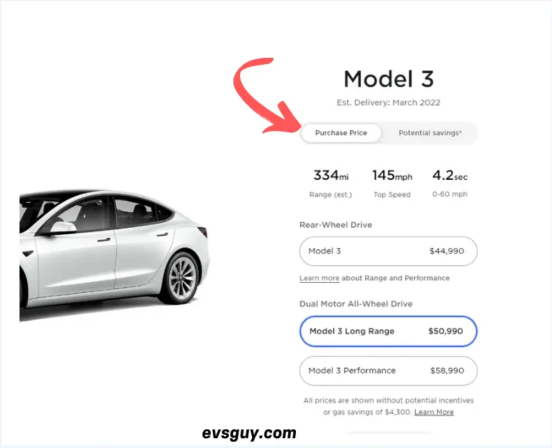 new tesla purchase price